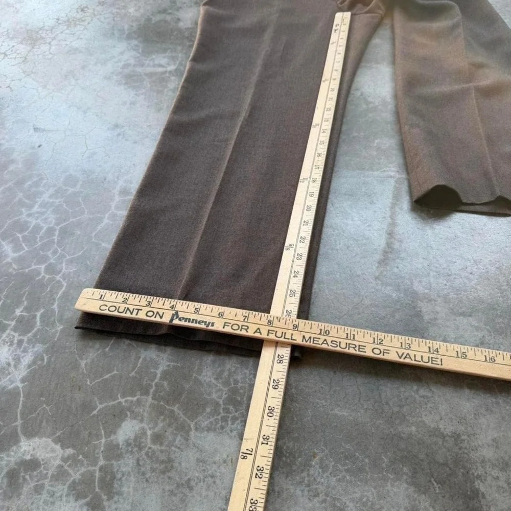Vintage 90's HAGGAR brown wool wide leg flat front dress slacks trousers